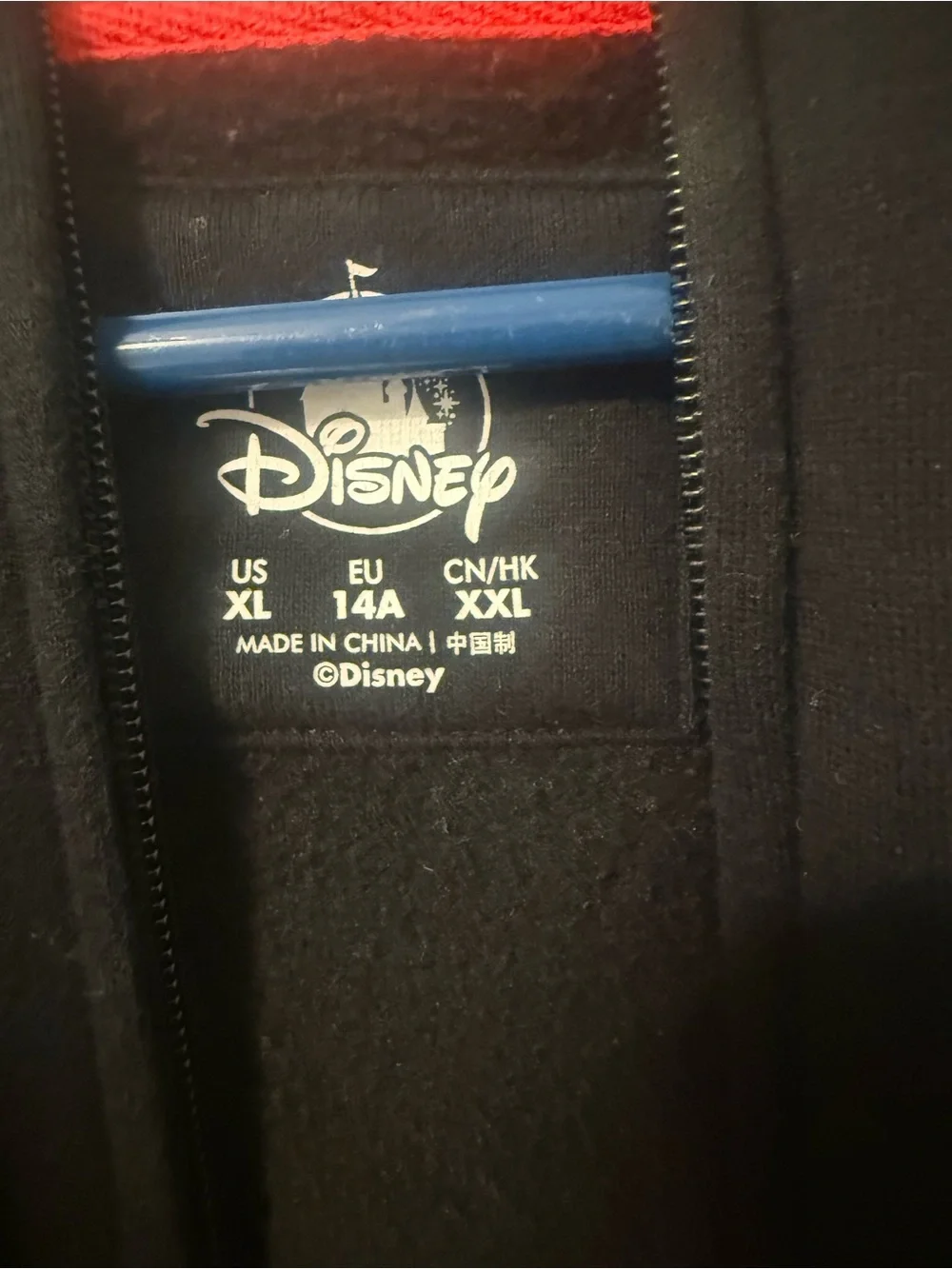 Kids Disney Black & Red Mickey Zip-Up Hoodie
